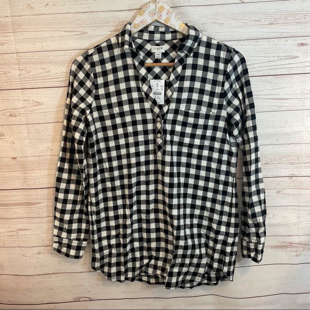 NWT J. Crew Gingham Long sleeve shirt